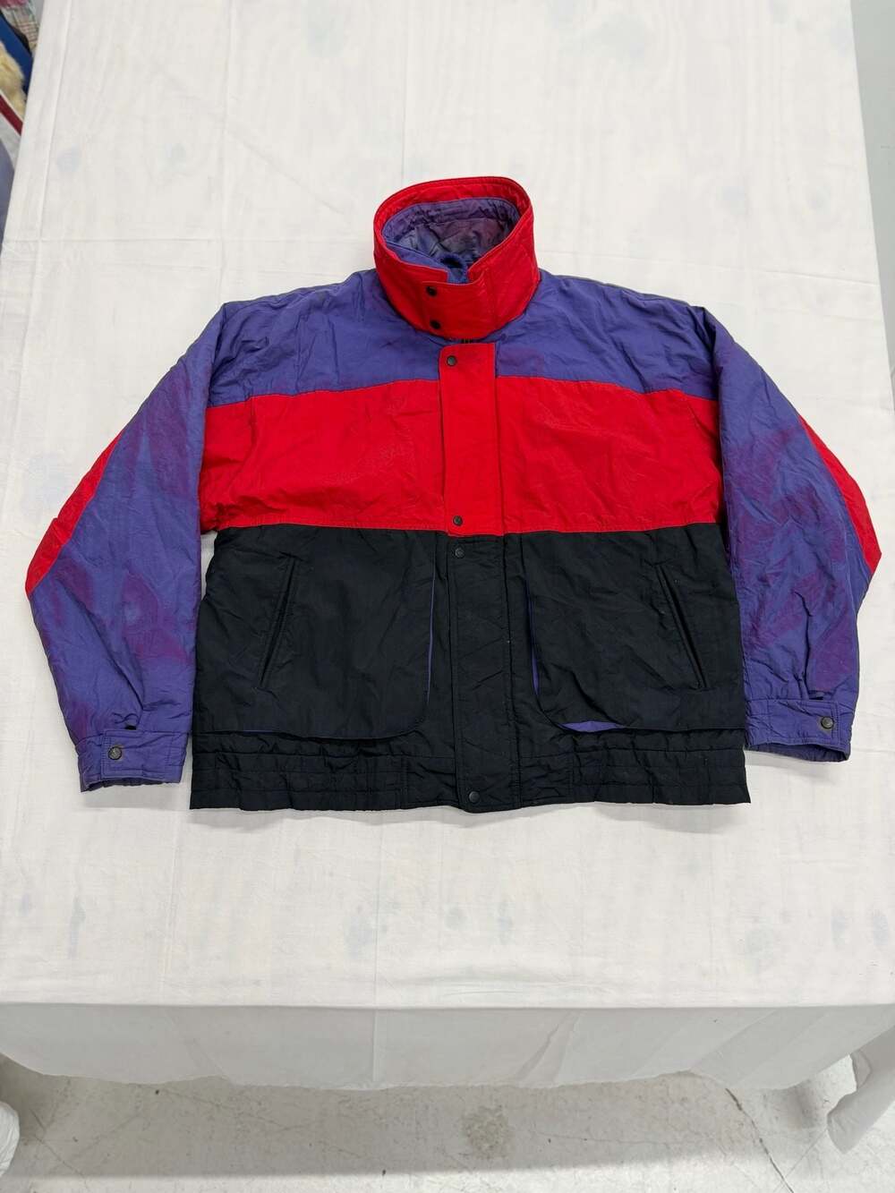 Vintage Finlandia Colorblock Heavy Ski Jacket Purple Red Black